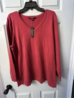 Zac & Rachel Red V-Neck Men's Sweater